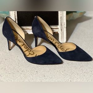 Sam Edelman Telsa d’Orsay Navy Suede Heels